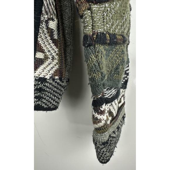 Bachrach Knit 3D Textured Sweater Cosby Biggie Style Earth Tones Mens Size Large - Picture 7 of 16